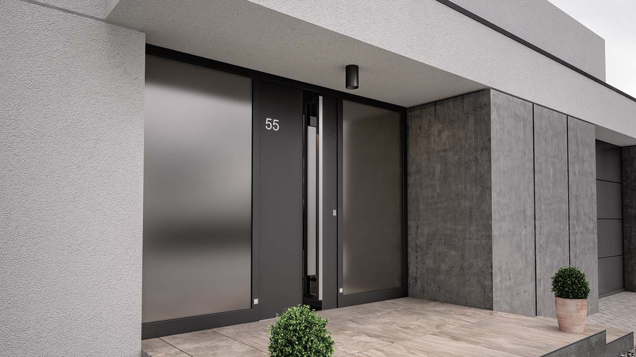 Alumínium exkluzív bejárati ajtó | BBS Center | Ajtó - Ablak | Fa