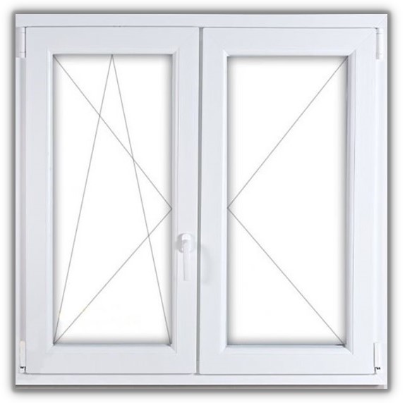 120x120 középenfelnyíló bukó-nyíló műanyag ablak bal | bbscenter.hu